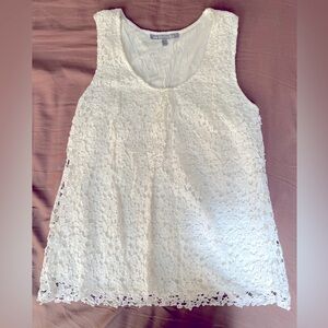 Daniel Rainn Tank Lace Sleeveless Blouse Tank Top White Layered Size M